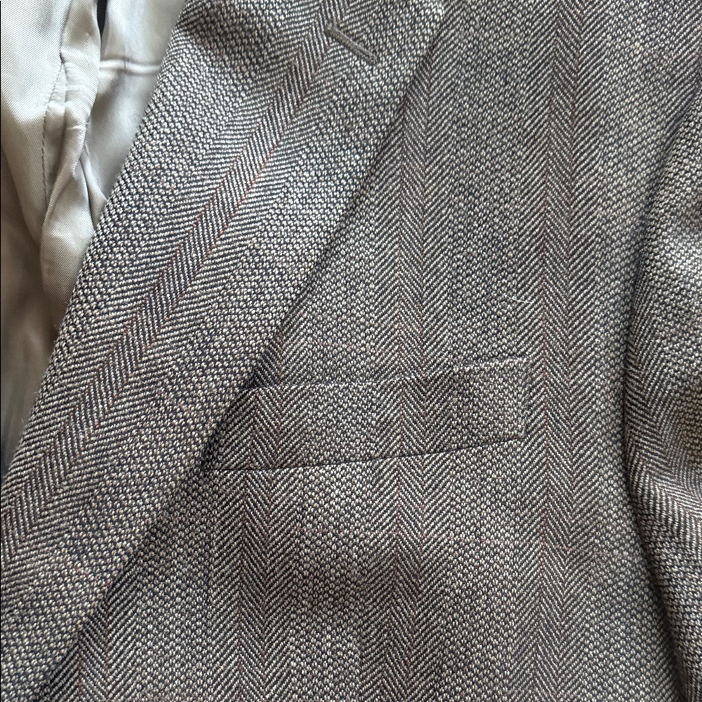 Ralph Lauren Men’s Herringbone Tweed Wool Men's Brown Blazer 44L - Picture 7 of 10